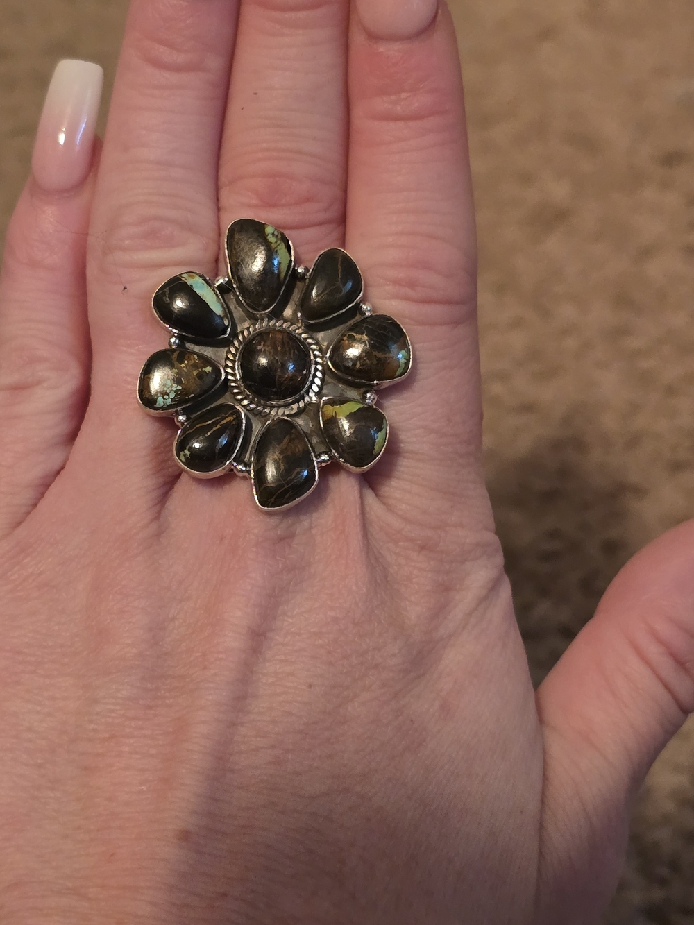 Sterling Silver Blackjack Flower Ring